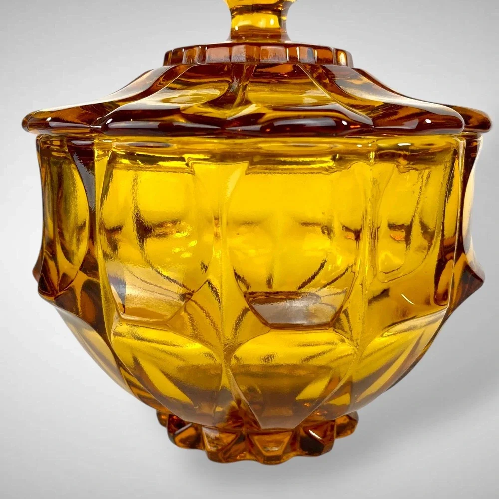 Fenton Valencia Amber Candy Box With Lid Vintage Glass 1969–1971 - Picture 6 of 8